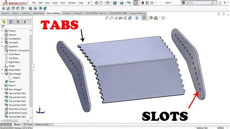 tab and slot sheet metal design|solidworks sheet metal tab.